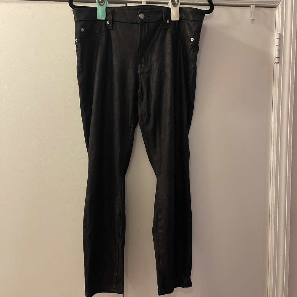 7 for All Mankind Leather Jeans